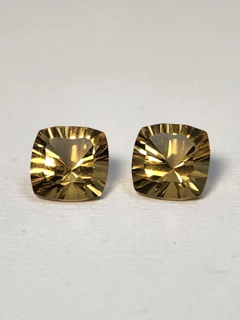 VTG Matched Pair Natural Citrine 5.60 CTW Golden Cushion Cut Loose Gemstones 9mm - Picture 3 of 16